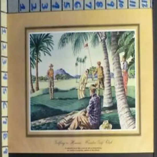 1941 GOLF HAWAII LESLIE SAALBURG SPORT ART PALM TREE VINTAGE AD D17