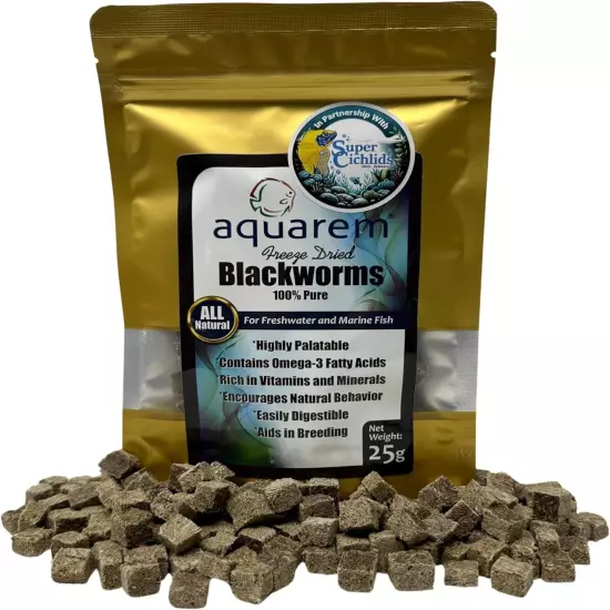 Freeze Dried California Blackworms - 25g | High-Protein, All Natural Fish Food f