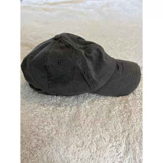 Dont Tread on Me Hat Gray Embroidered Strapback Kbethos Vintage