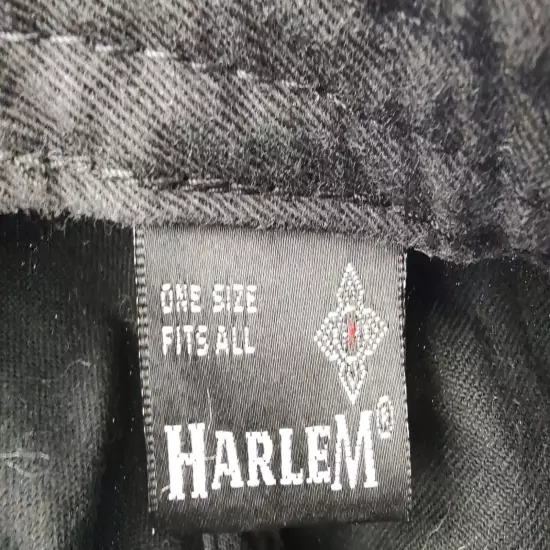 Harlem Embroidered Grey Logo & Trim Baseball Hat Cap Hook and Loop Men Women