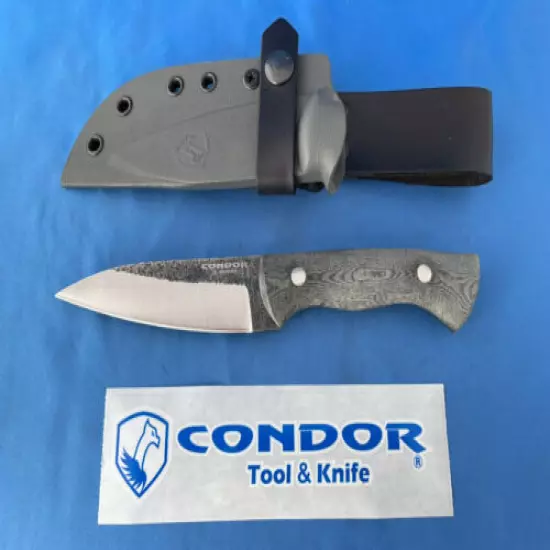 Condor CTK3956-4.25 Bush Slicer Sidekick Knife Micarta Kydex Sheath 1095 Carbon