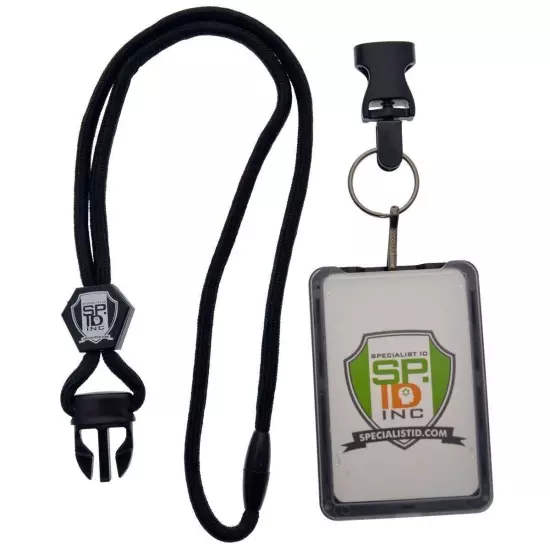 Specialist ID 3 Card Heavy Duty Plastic Badge Holder with Lanyard - Top Load