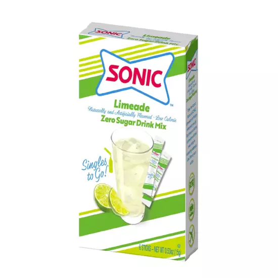 4 BOXES Sugar Free SONIC LIMEADE * Diet To Go Drink Mix 24 Servings TOTAL, USA