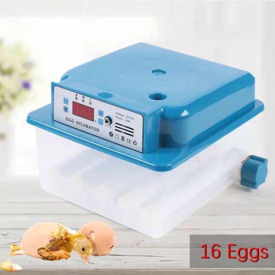 16 Eggs Digital Incubator with Fully Automatic Egg Turning Humidity Chicken Duck