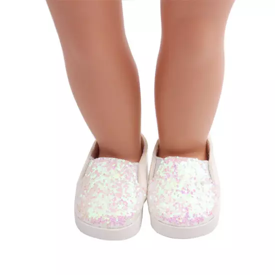 Sequin sneakers flats made for 18'' American girl shoes footwear