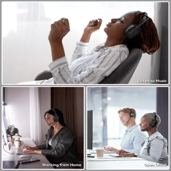 LEVN Headset with Mic, USB Headset with Microphone, Computer Headset with Noise