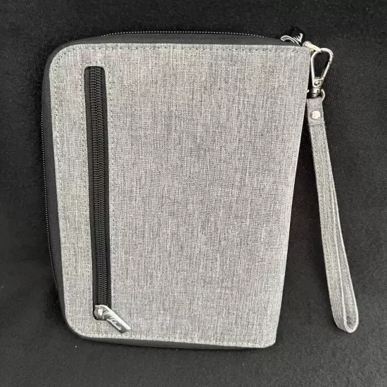 Valante Family Travel Document Organizer RFID Passport Holder Wallet Gray NWOT