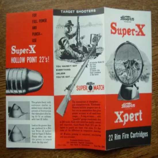 VINTAGE WESTERN SUPER X XPERT BROCHURE 22 RIM FIRE FORM 2286 