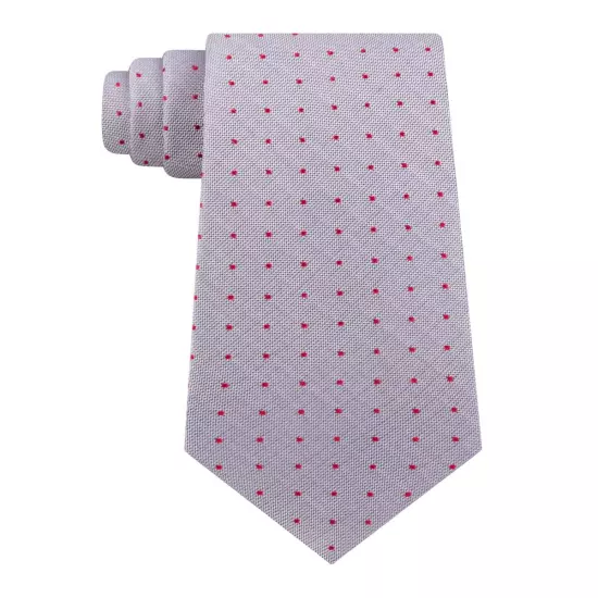 CALVIN KLEIN Mens Gray Pin Dot Silk Slim Neck Tie