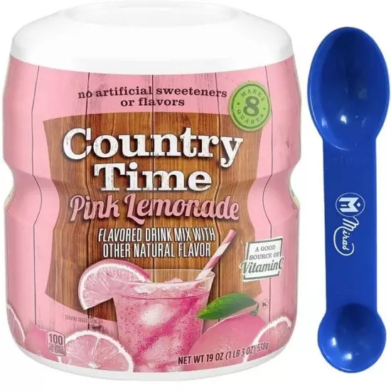 (Pack of 1) Country-Time Pink Lemonade Naturally Flavored Powdered 