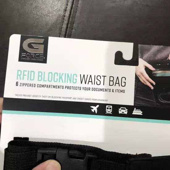 G Force RFID Blocking Waist Bag Adjustable 