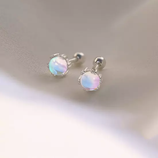 1Pair Aurora Colorful Earring for Women Ear Bone Nail Cartilage Earring Spiral S