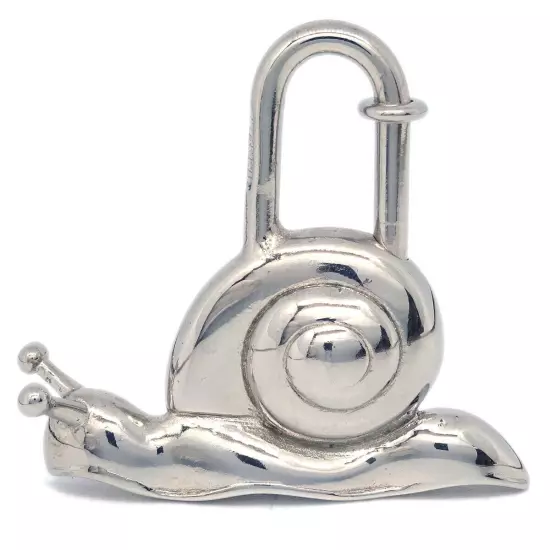 Hermes Snail 1995 Annee De la Route Cadena Lock Bag Charm Silver XX90145