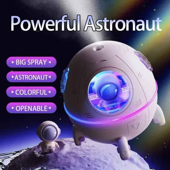 New Astronaut Air Humidifier 220ml With Night Light 1200mAh Battery Rechargeable