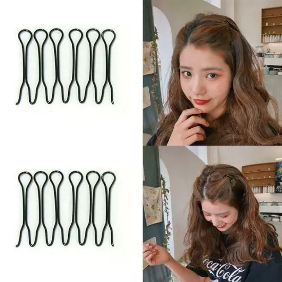 U Shaped Bun Hair Pin Clip Grips Brown Wavy Salon Invisible 2024 Hai U4P5