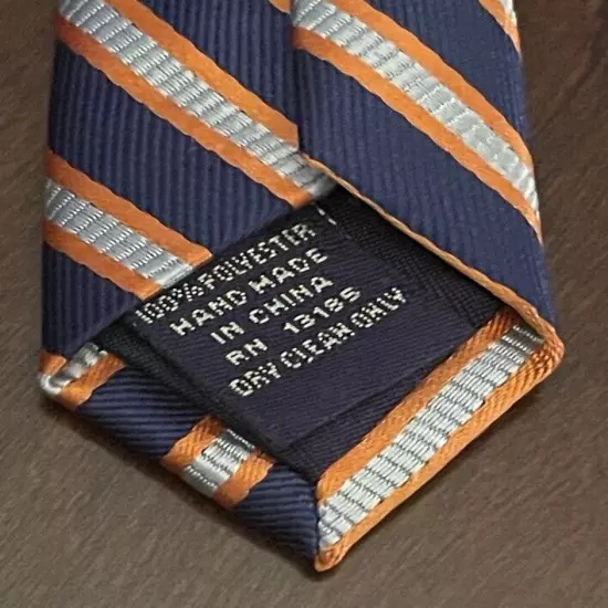 U.S Polo Assn. Blue Orange Hand Made 100% Polyester Men’s Neck Tie Made In China