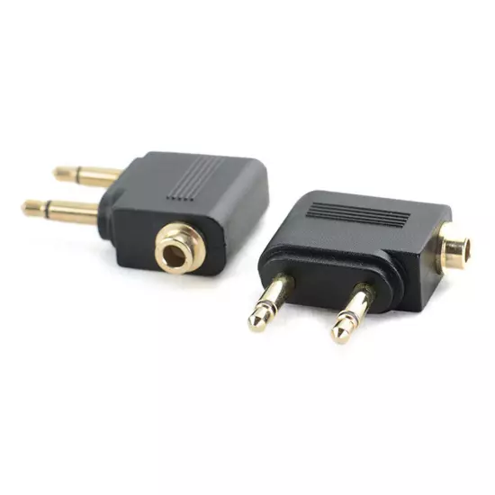 Adapter Airplane Flight 3.5 mm Aviation Headphon Audio Interface 1Pcs Black