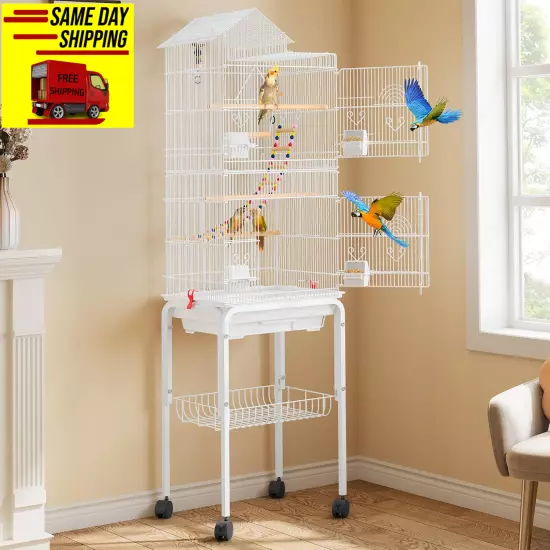 YITAHOME 62 Inch Metal Bird Cage, Large Parakeet Cages for Parrot, Cockatiel, Lo