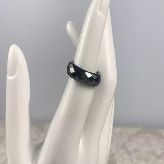 Men's Faceted Hematite Ring (Size 6)