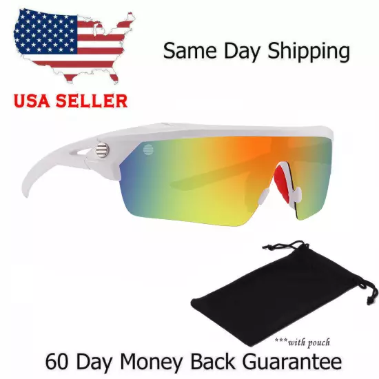 Half Frame Premium Sport Polarized Sunglasses New Wrap Around USA