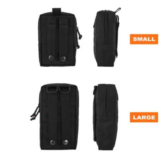 2pcs/set Nylon Tactical Molle Army Pouches Accessories Bags Pack Small + Large