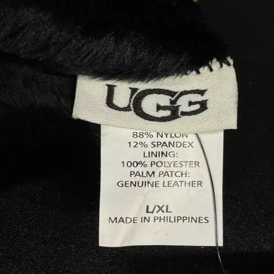 UGG AUSTRALIA mens Chartreuse Relish Fleece Leather Palm Patch Gloves NWT L/XL