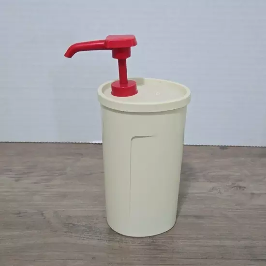 Vintage Tupperware Soap pump 640 and 1553 almond and red - tested it works!