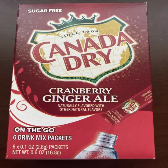 Canada Dry Cranberry Ginger Ale on the Go Singles Drink Mix Free Shipping