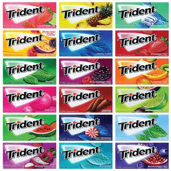 Assortment | Trident Chewing Gum Sampler Gum Variety Pack | Sugar-Free | Asso...