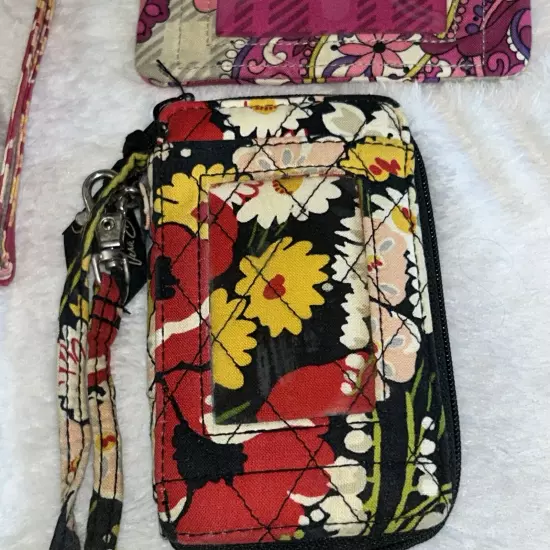 Lot Of 6 Vera Bradley Wristlets, ID Holders, Coin Purses Preowned