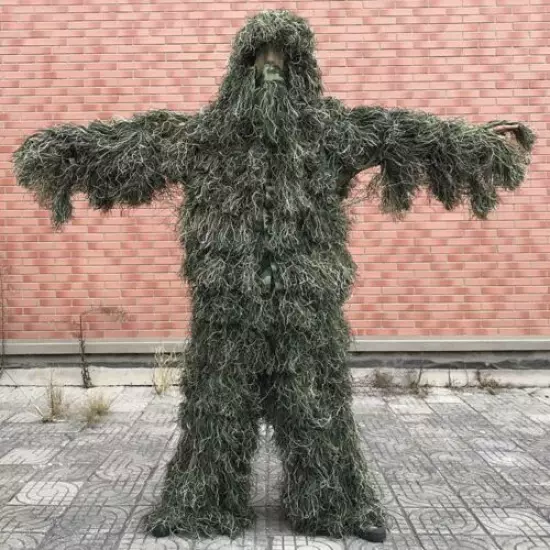 Desert Jungle Camo Ghillie Suit Tactical Camoflage Suit for Hunting Birdwatching