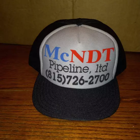 McNDT Pipeline LTD Cap Hat Trucker Black White Adjustable