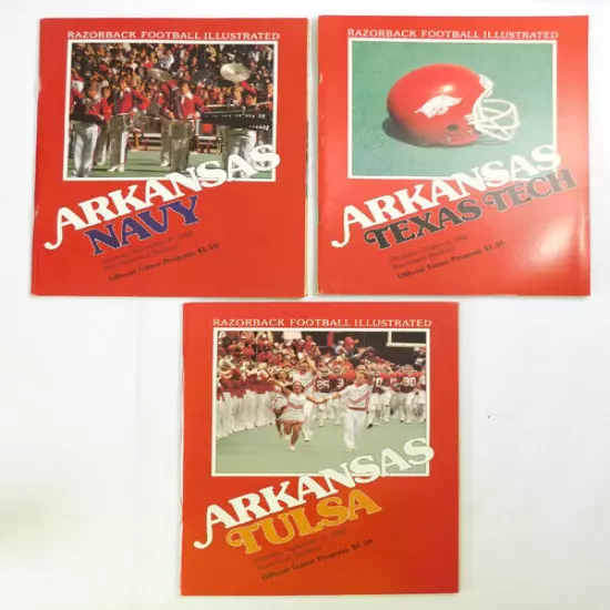 Lot of (7) Different 1982 Arkansas College Football Programs