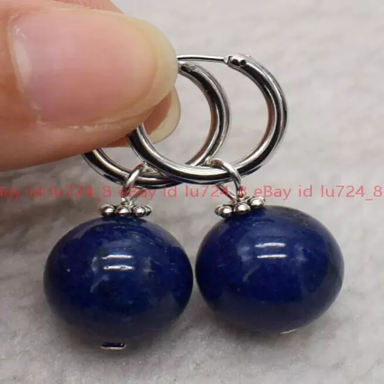 8/10/12mm Natural Multicolor Gemstone Round Beads Silver Leverback Earrings