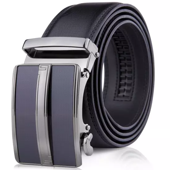 Microfiber Leather Mens Ratchet Belt Belts For Men Adjustable Automatic Buckle