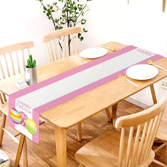 2024 Easter Table Flag Bunny Holiday Linen Printed Table Decoration Flag Heat