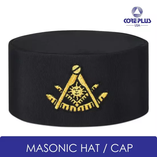 Past Master Blue Lodge California Regulation Crown Cap - Black & Gold