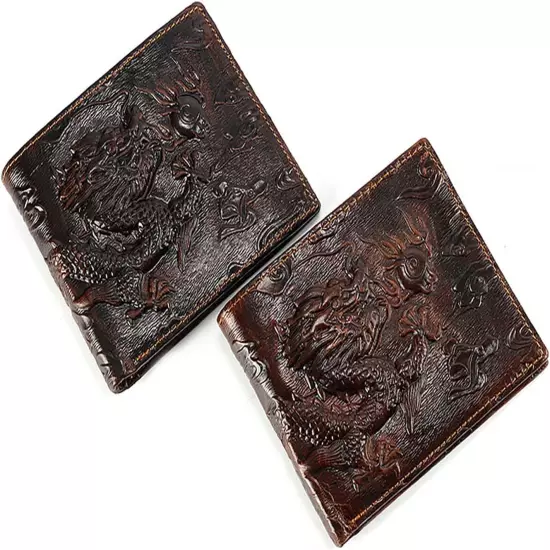 Dragon Wallet Cool Wallets for Men Leather Wallet Credit Card ID Wallet Pocket