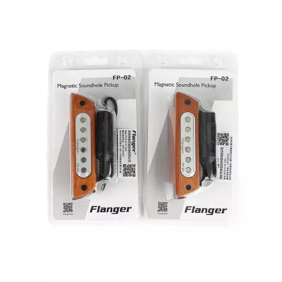 Flanger Wood Acoustic Guitar Sound Hole Magnetic Pickup 6.3mm Female Converter