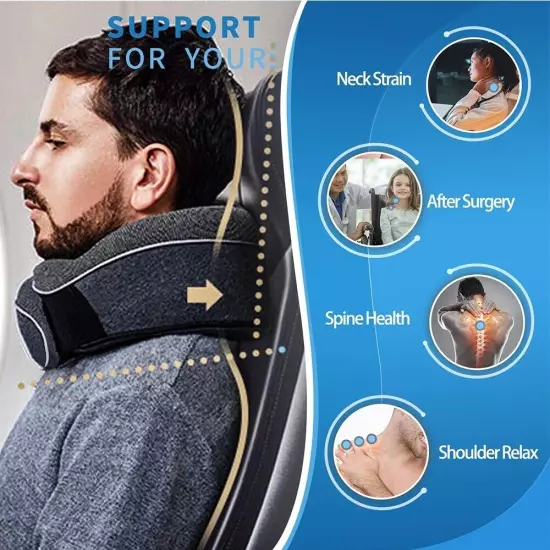 BEST Foam Neck Pillow Cervical Vertebra Travel Portable U Type Pillow AND a bag