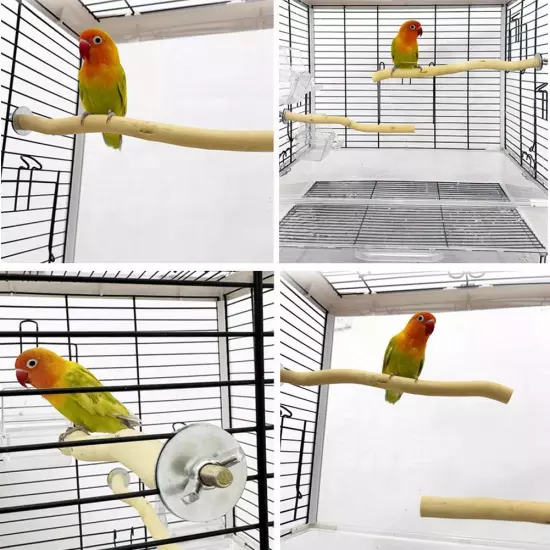 Bird Perch Stand Natural Wood Bird Cage Perch For Budgie, Finch, Parrot Hot