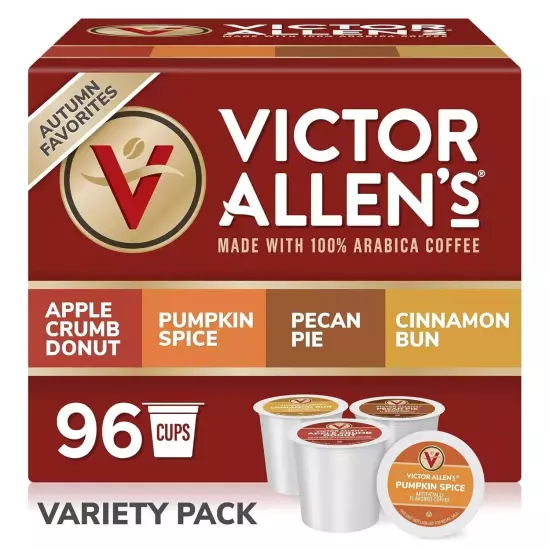 Victor Allen's Coffee Autumn Favorites Variety Pack, 96 Count 11/26/25 BB Date