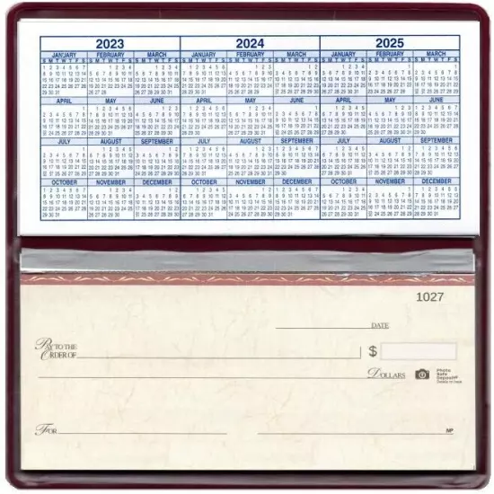 5 Checkbook Registers with 1 Vinyl Checkbook Cover for Top Tear Checks