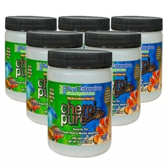 (6 Pack) Boyd Chemi-Pure Elite Medium 6.5 oz Aquarium Filter Media Nylon Bags