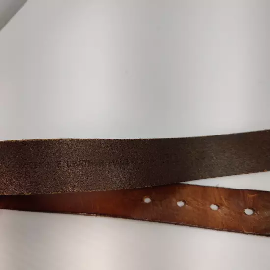 Distressed Brown Genuine Leather Belt Made in the USA 30"