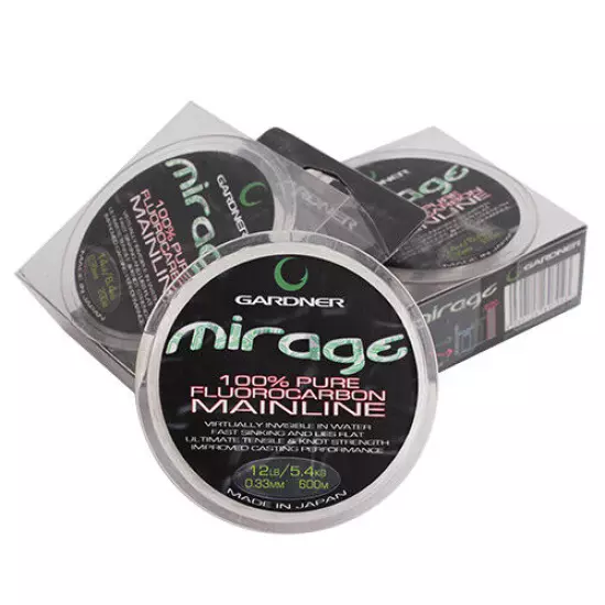 Gardner Tackle Mirage Fluorocarbon Mainline 200/600m 12/14 or 16lb *New*Fishing