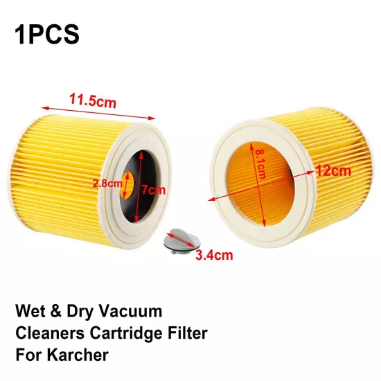 1 X Cartridge Filters For MV2 WD2.200 WD3.500 A2504 A2654 Vacuum Cleaner