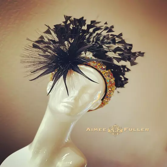 Aimee Fuller Derby Royal Ascot Cocktail Gala Classic Black Fascinator Hat