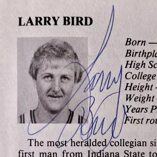 1979 Larry Bird Autographed Media Guide - PSA Certified- One of A Kind!