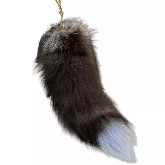 Huge Fluffy Faux Fur Fox-Tail Keychain Pompoms Bag Pendant Gift for Women Girl